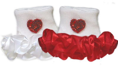 Girls Heart Ruffle Socks